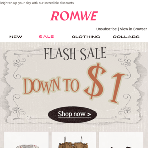 Down to $1💥⚡Flash Sale