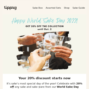 20% off World Sake Day collection starts now!