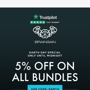 Earth Day Sale: 5% OFF All Bundles!