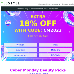 CYBER MONDAY: Extra 18% OFF with coupon!