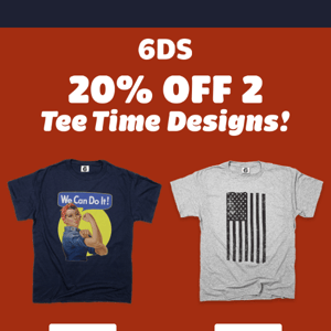 6DS Tee Time: We Can Do It Graphic 💪 / Vintage USA Flag 🇺🇸