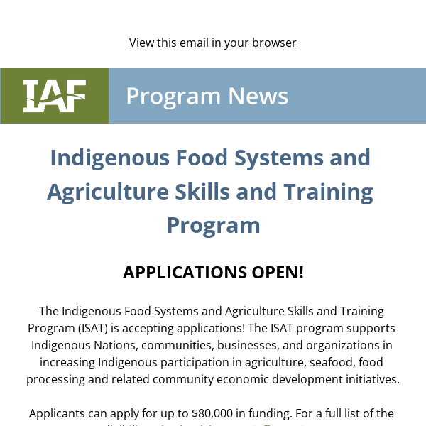 ISAT Applications Open!