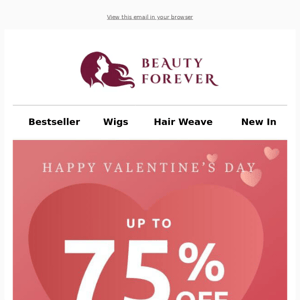 Your V-day Special: $21.4 Wigs & Extra 12%OFF
