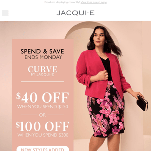 Curve By Jacqui E - Spend & Save On Now!