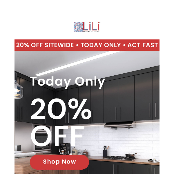 TODAY ONLY | 20% OFF Sitewide
