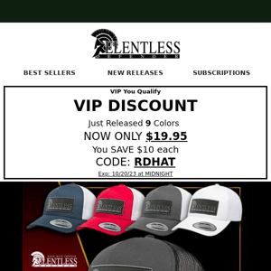 VIP Discount on RD PVC Patch Hats