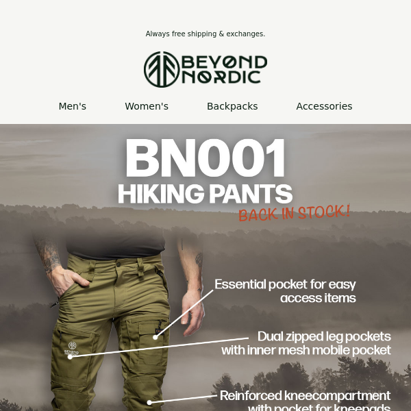 BN001 Hiking Pants Men's Onyx Black