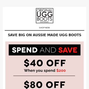 20% Off UGGs. Winter is a week away! Aussie made UGG boots inside this email.