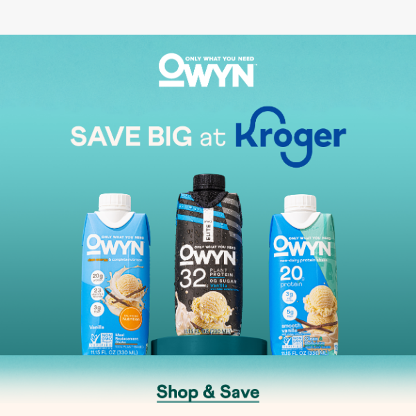 Save on OWYN Cartons at Kroger! Now Thru 9/12 🌱🛒