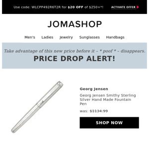 💲 Price drop! The Georg Jensen Smithy Sterling Silver Hand Made Fountain Pen is now on sale… 💲
