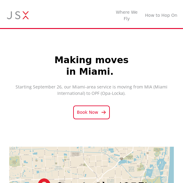 Jet this: JSX moves from MIA to OPF.