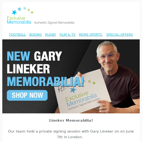 NEW Gary Lineker Signing Session!