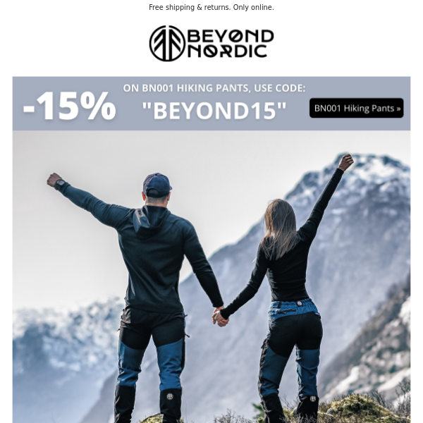 Get 15% off our BN001 Hiking Pants - Beyond Nordic