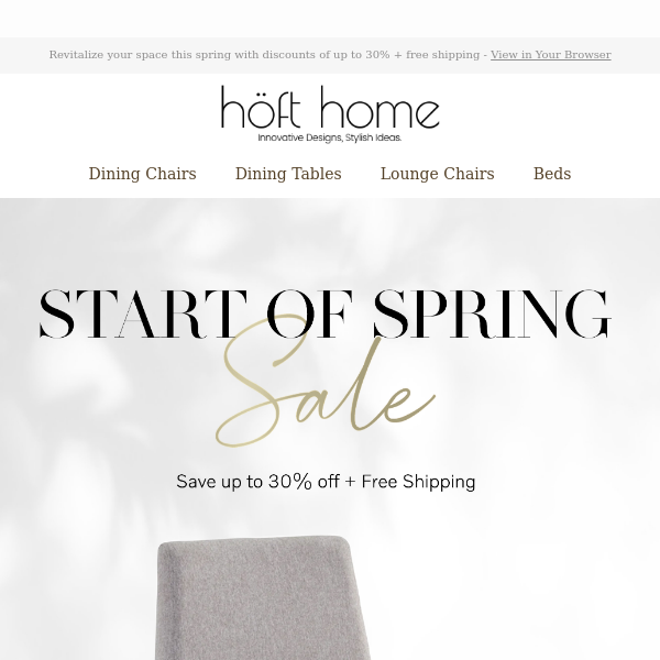 Save 30% During Our Start of Spring Sale