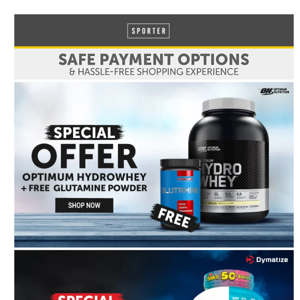 👏👏 New Offers on Dymatize ISO 100, Optimum Platinum Hydro Whey Protein & More