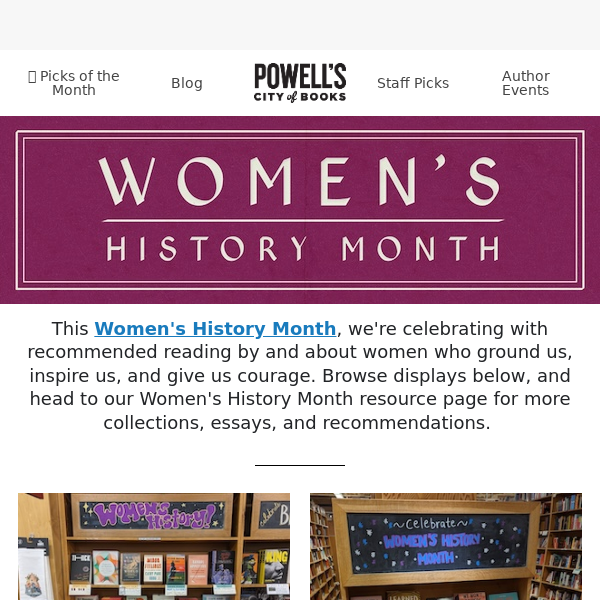 March is Women's History Month!