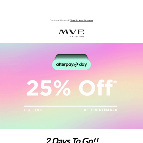 Act Fast! Don’t Forget The Sale! 25% Off