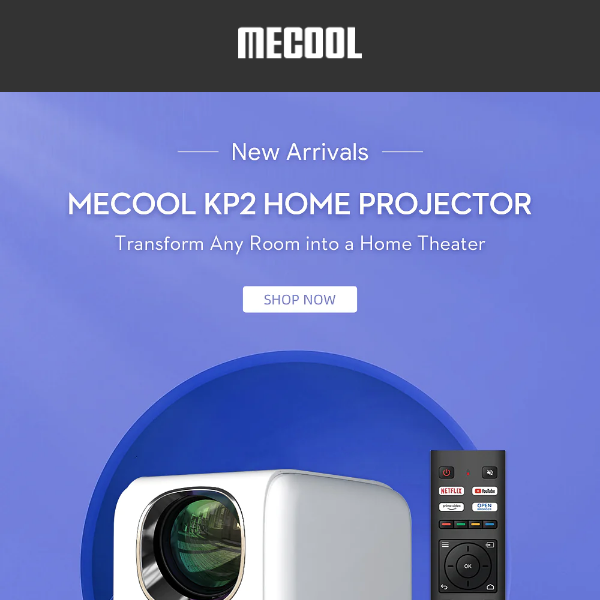 ❤ We are super excited to announce our new product — MECOOL KP2 Netflix Certified Projector