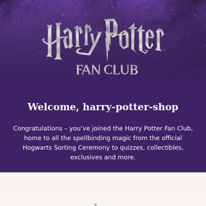 Welcome to the Harry Potter Fan Club, Harry Potter Shop