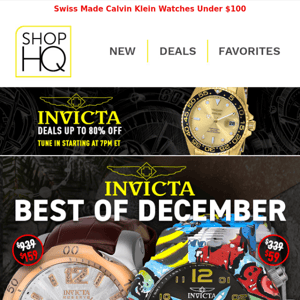 Best of December - Low Prices on Invicta