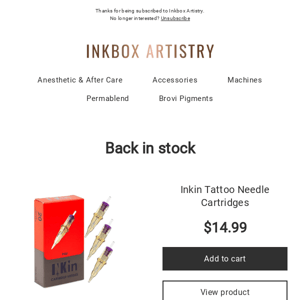 Favorite Needles RESTOCKED: Inkin Tattoo Needles now available at Inkbox Artistry