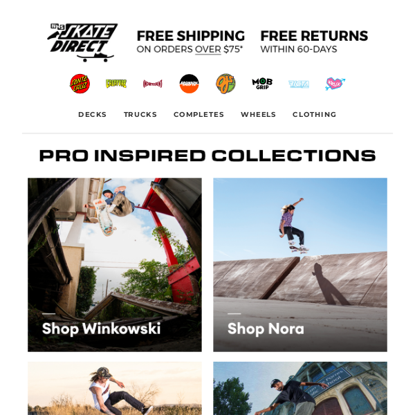 SHOP OUR PRO INSPIRED COLLECTIONS 🛹