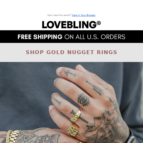 LoveBling: Original Gold Nugget Rings