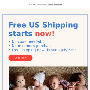 Free shipping starts now!