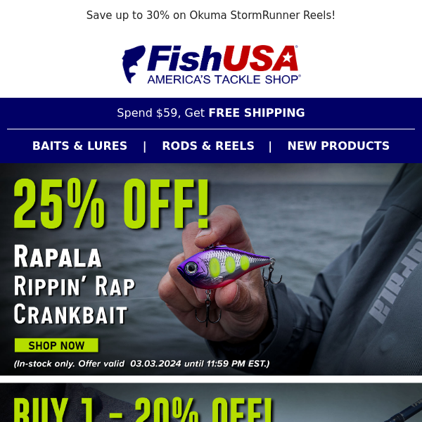 Rapala Rippin' Rap Crankbait 25% Off Now!