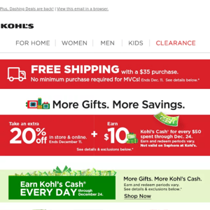 Take 20% off! Save BIG on the best active brands + earn Kohl's Cash 🤗