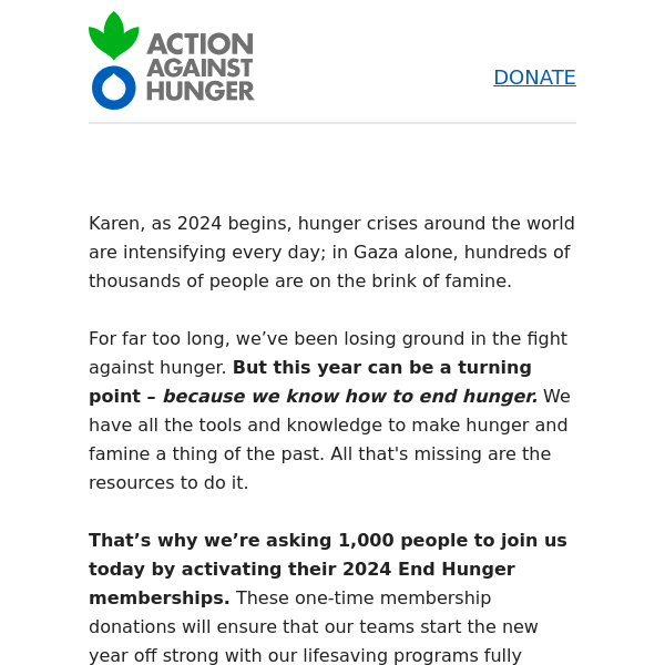 Your 2024 End Hunger membership