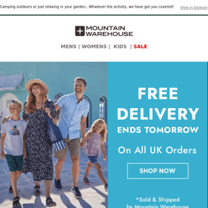 Free Delivery Ends Soon | Save On Camping Essentials