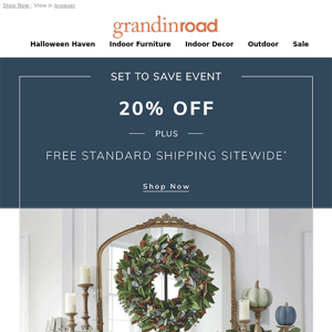 20% Off Sitewide + Free Standard Ship