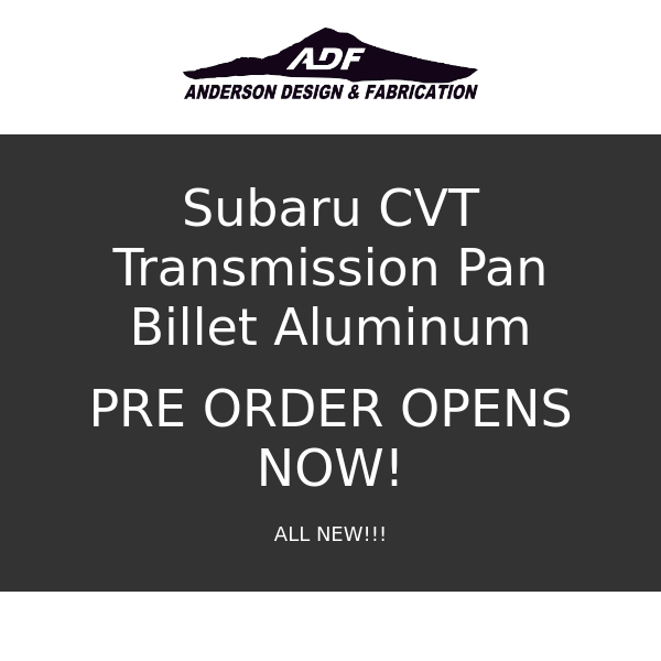 PRE ORDER NEW Subaru CVT Transmission Pan Billet Aluminum