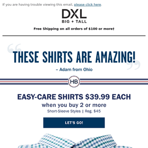 Easy-Care Shirts - Just $39.99 When You Buy 2 Or More.