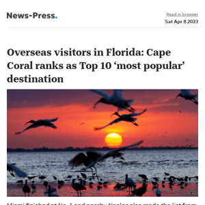 News alert: Report reveals just how popular Cape Coral is with overseas visitors