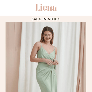 The Rosa Dress is back in stock in Sage & Champagne  ✨