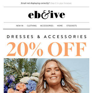 20% off Dresses & Accessories  ✨