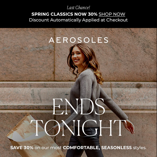 Ends Tonight: 30% off Spring Classics
