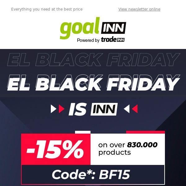 Black Friday, we are INN😎 -15% on over 830.000 products