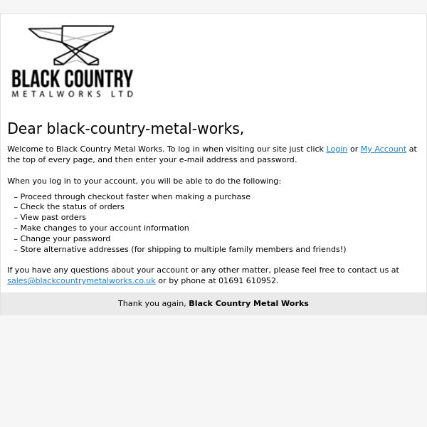 Welcome, Black Country Metal Works!