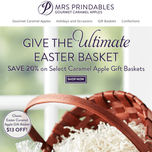 Save 20% on Easter Baskets this weekend!