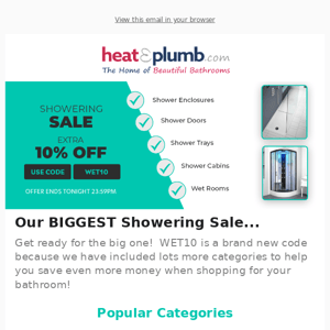 Mega Showering Sale + Extra Money Off with Code 🚿