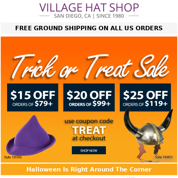 Halloween Is Right Around The Corner | Up To $25 Off Halloween Trick or Treat Sale