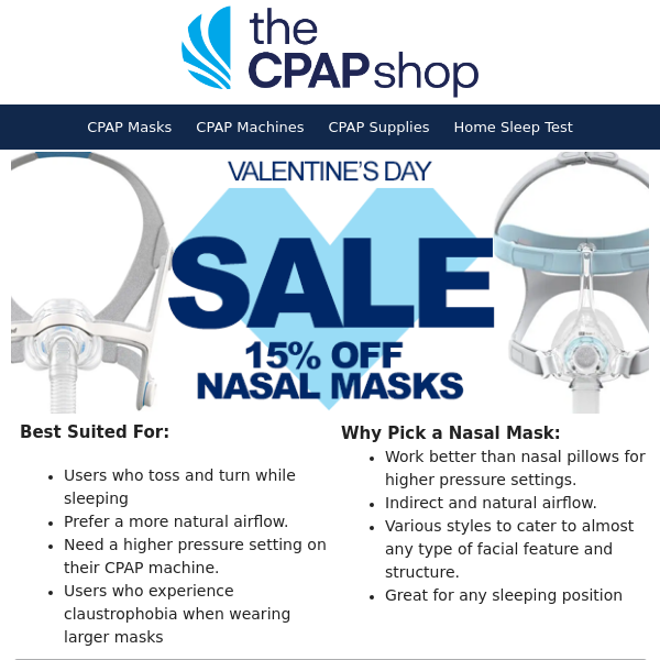 15% Off Best-Selling Nasal Masks + Try Our New 3D Face Scan Technology!