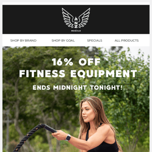16% OFF FITNESS EQUIPMENT ENDS TONIGHT ⏰