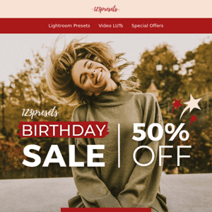 123Presets Birthday: 50% off everything