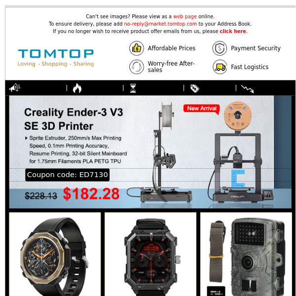 Get Your Hands on Creality's New Printer with Exclusive Coupon & Save Up to 45% at TOMTOP!