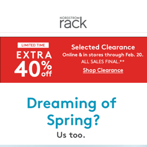 Springy dresses up to 65% off