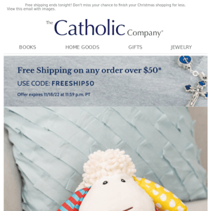 Free Shipping + Prayer Buddies For The Littlest Catholics